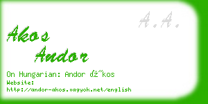 akos andor business card